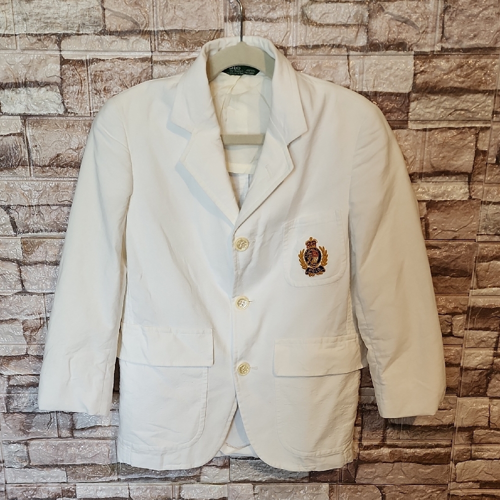 Ralph Lauren Boys White Blazer with Front Logo